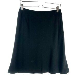 Vintage Talbots A Line Wool Skirt Women 8 Petite‎ Black Career Work Classic Knee